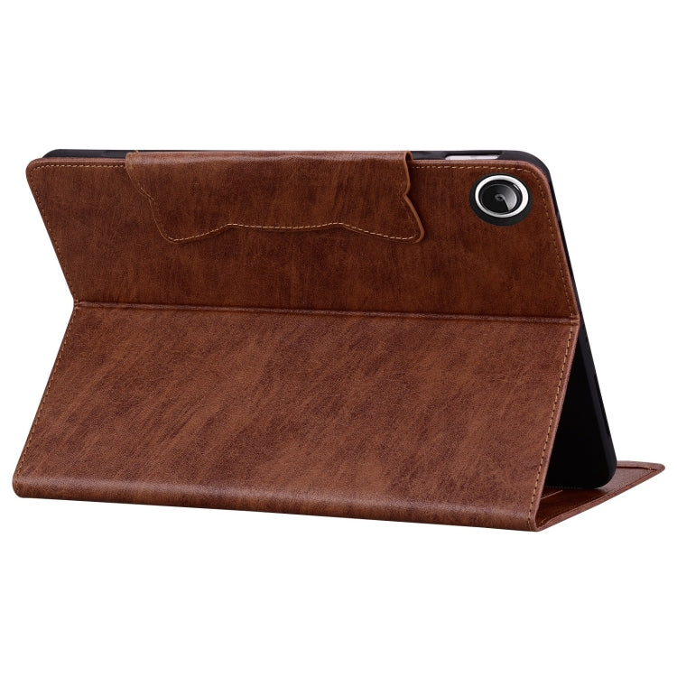 For Samsung Galaxy Tab A11 / A9 Cat Buckle Leather Tablet Case(Brown) by bashfashion