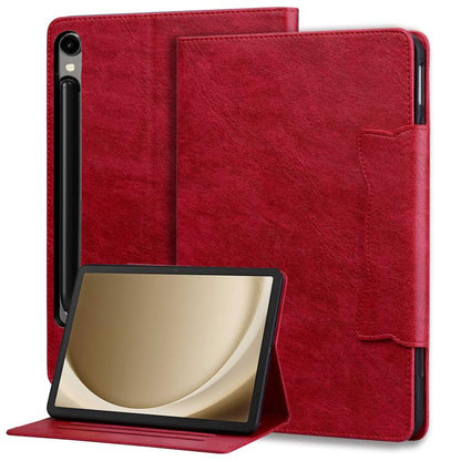 For Samsung Galaxy Tab S10 FE+ Cat Buckle Leather Tablet Case(Red) by bashfashion