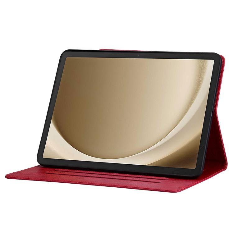 For Samsung Galaxy Tab S10 FE+ Cat Buckle Leather Tablet Case(Red) by bashfashion