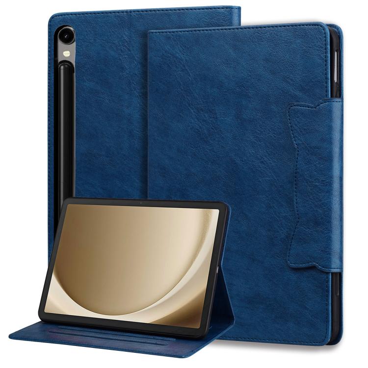 For Samsung Galaxy Tab S10 FE+ Cat Buckle Leather Tablet Case(Royal Blue) by bashfashion