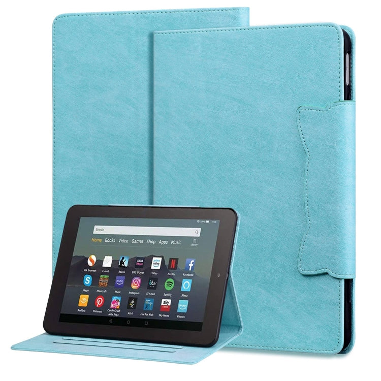 For Amazon Kindle Fire HD 10 2023 / 2021 Cat Buckle Leather Smart Tablet Case(Sky Blue) by bashfashion