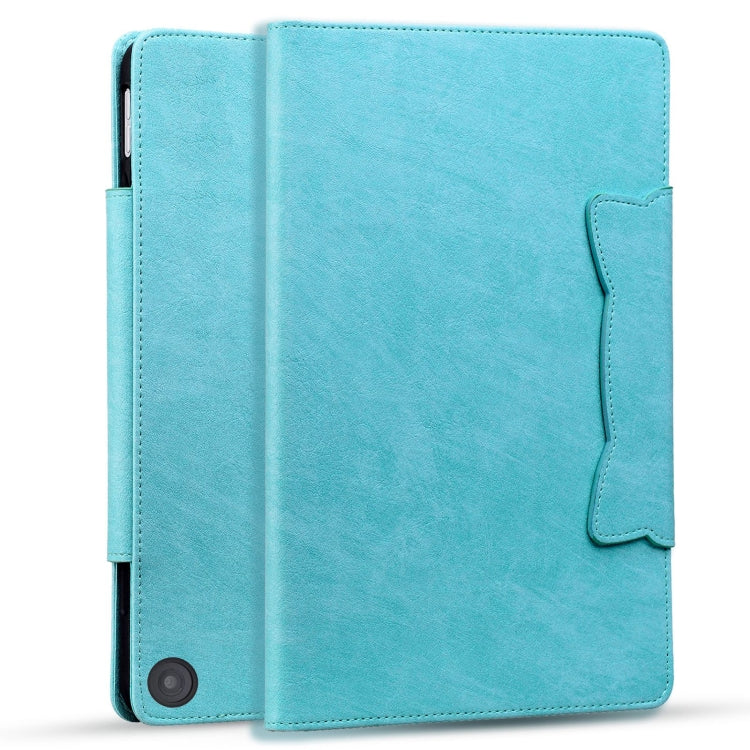 For Amazon Kindle Fire HD 10 2023 / 2021 Cat Buckle Leather Smart Tablet Case(Sky Blue) by bashfashion