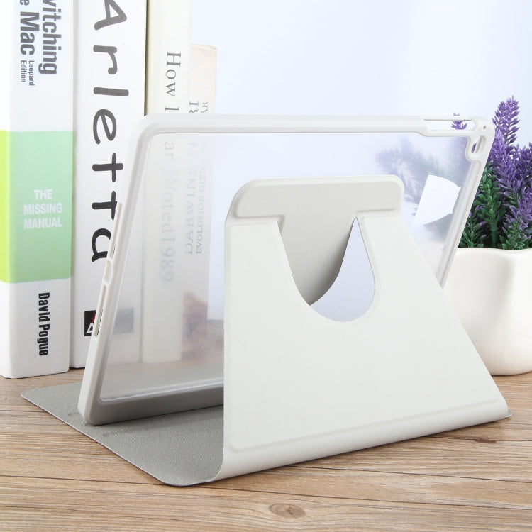 For iPad 9.7 2018 & 2017 / Air / Air2 GEBEI Acrylic TPU 3-folding Rotating Smart Tablet Leather Case withh Pen Slot(Grey) by GEBEI