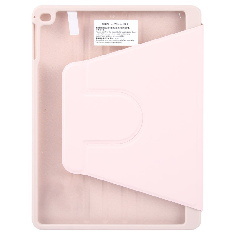 For iPad 9.7 2018 & 2017 / Air / Air2 GEBEI Acrylic TPU 3-folding Rotating Smart Tablet Leather Case withh Pen Slot(Pink) by GEBEI