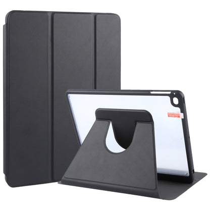 For iPad 9.7 2018 & 2017 / Air / Air2 GEBEI Acrylic TPU 3-folding Rotating Smart Tablet Leather Case withh Pen Slot(Black) by GEBEI