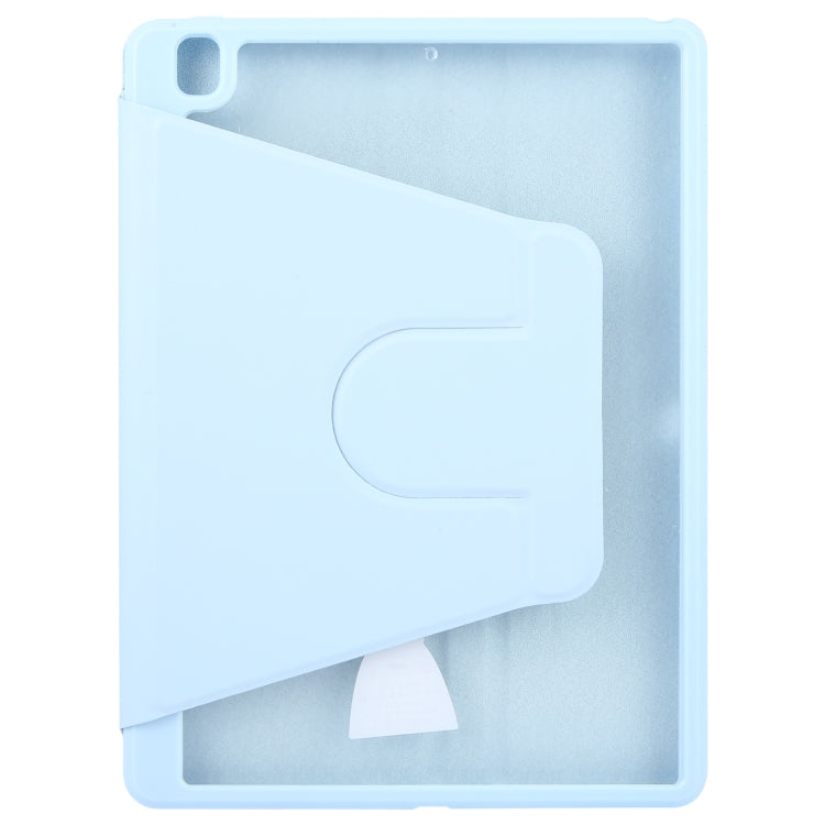 For iPad 10.2 2021 / 2020 / 2019 / Air 3 GEBEI Acrylic TPU 3-folding Rotating Smart Tablet Leather Case withh Pen Slot(Sky Blue) by GEBEI