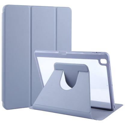 For iPad 10.2 2021 / 2020 / 2019 / Air 3 GEBEI Acrylic TPU 3-folding Rotating Smart Tablet Leather Case withh Pen Slot(Light Purple) by GEBEI