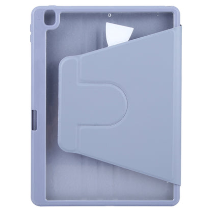 For iPad 10.2 2021 / 2020 / 2019 / Air 3 GEBEI Acrylic TPU 3-folding Rotating Smart Tablet Leather Case withh Pen Slot(Light Purple) by GEBEI