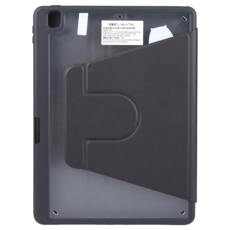 For iPad 10.2 2021 / 2020 / 2019 / Air 3 GEBEI Acrylic TPU 3-folding Rotating Smart Tablet Leather Case withh Pen Slot(Black) by GEBEI