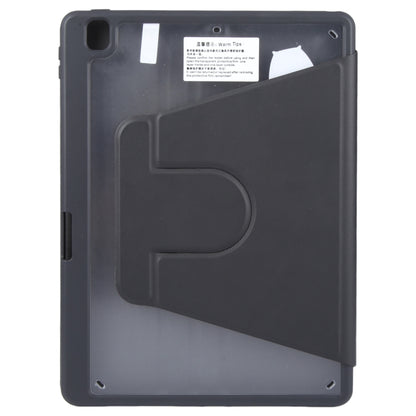 For iPad 10.2 2021 / 2020 / 2019 / Air 3 GEBEI Acrylic TPU 3-folding Rotating Smart Tablet Leather Case withh Pen Slot(Black) by GEBEI