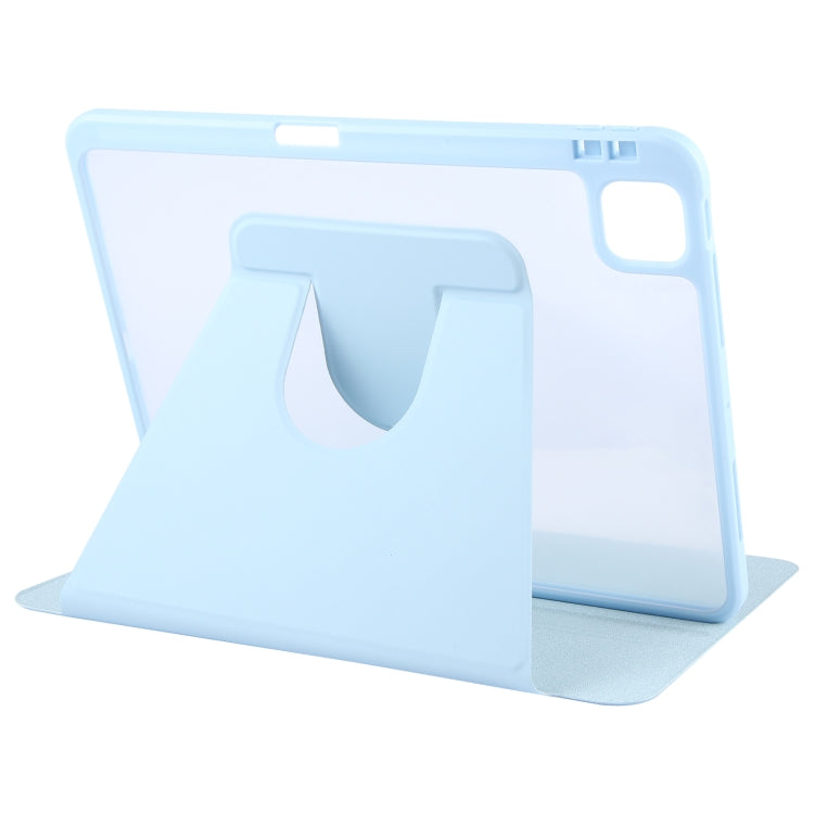 For iPad 2025 / 2022 GEBEI Acrylic TPU 3-folding Rotating Smart Tablet Leather Case withh Pen Slot(Sky Blue) by GEBEI