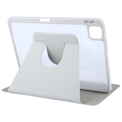 For iPad 2025 / 2022 GEBEI Acrylic TPU 3-folding Rotating Smart Tablet Leather Case withh Pen Slot(Grey) by GEBEI
