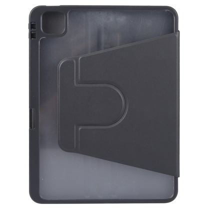 For iPad 2025 / 2022 GEBEI Acrylic TPU 3-folding Rotating Smart Tablet Leather Case withh Pen Slot(Black) by GEBEI