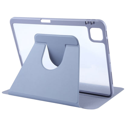 For iPad Air 11 2025 / 2024 / Air 5 GEBEI Acrylic TPU 3-folding Rotating Smart Tablet Leather Case withh Pen Slot(Light Purple) by GEBEI