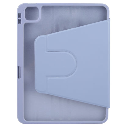 For iPad Pro 11 2025 / 2024 GEBEI Acrylic TPU 3-folding Rotating Smart Tablet Leather Case withh Pen Slot(Light Purple) by GEBEI