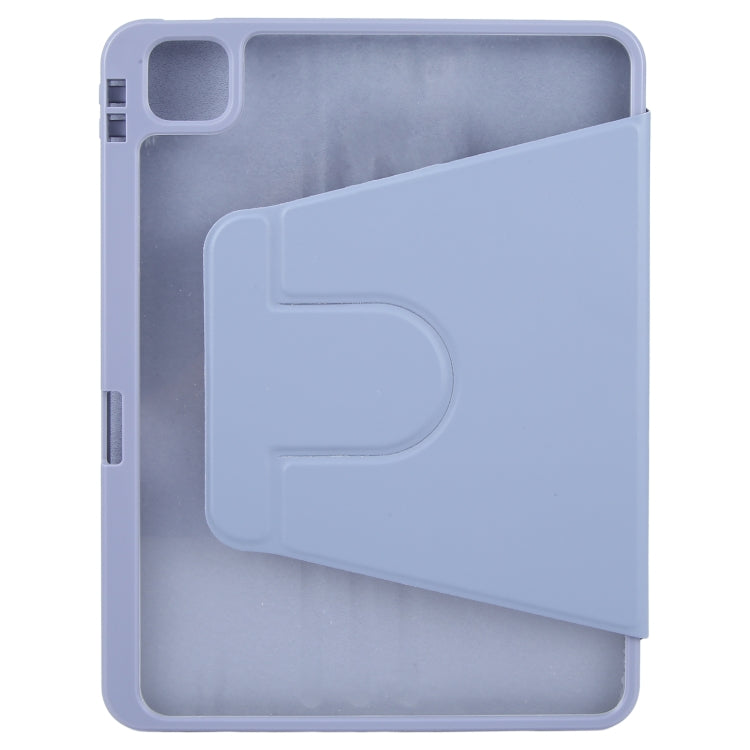 For iPad Pro 13 2025 / 2024 GEBEI Acrylic TPU 3-folding Rotating Smart Tablet Leather Case withh Pen Slot(Light Purple) by GEBEI