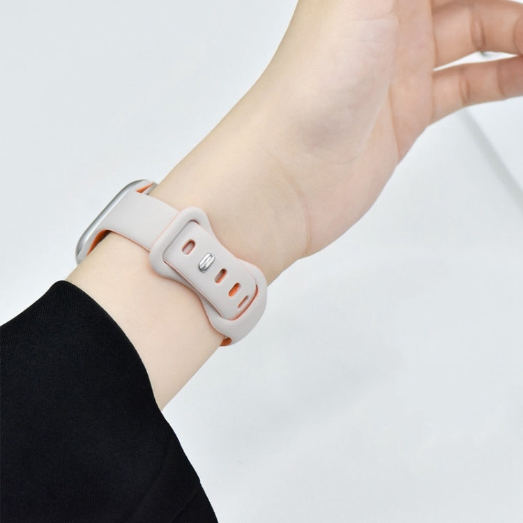 For Apple Watch Ultra 49mm Two Color Slim Butterfly Buckle Silicone Watch Band(Black Orange) by bashfashion