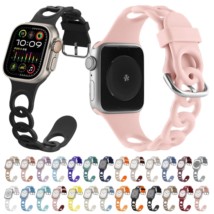For Apple Watch Series 6 44mm Donut Hollow Silicone Watch Band(Smoke Purple Wine Red) by bashfashion