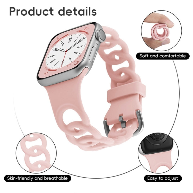For Apple Watch Series 9 41mm Donut Hollow Silicone Watch Band(White Fog Blue) by bashfashion