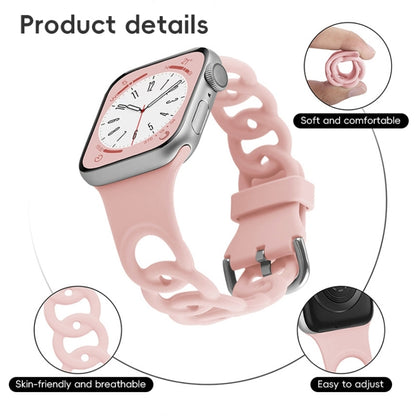 For Apple Watch Series 9 41mm Donut Hollow Silicone Watch Band(White Fog Blue) by bashfashion