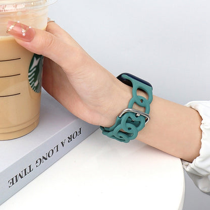 For Apple Watch Series 6 44mm Donut Hollow Silicone Watch Band(Smoke Purple Wine Red) by bashfashion