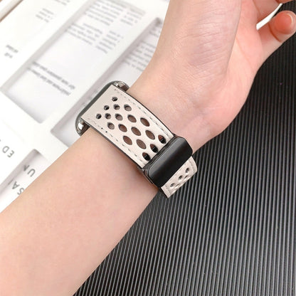 For Apple Watch Ultra 49mm Hole Style Folding Buckle PU Leather Watch Band(Taupe) by bashfashion