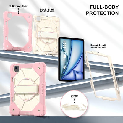 For iPad Air 11 2025 / 2024 Contrast Color Robot Silicone Hybrid PC Tablet Case(Rose Gold Beige) by bashfashion