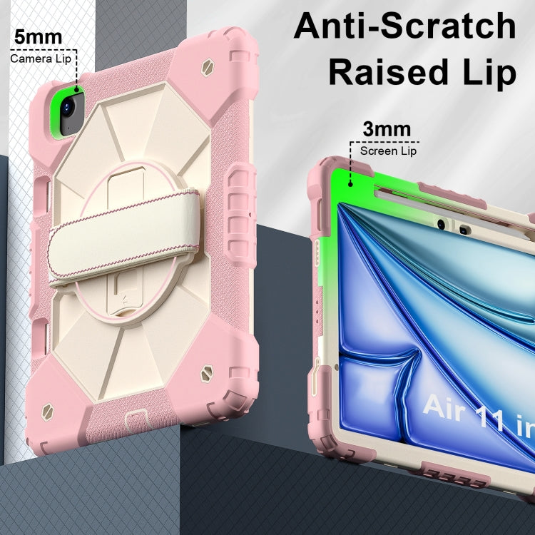 For iPad Air 11 2025 / 2024 Contrast Color Robot Silicone Hybrid PC Tablet Case(Rose Gold Beige) by bashfashion