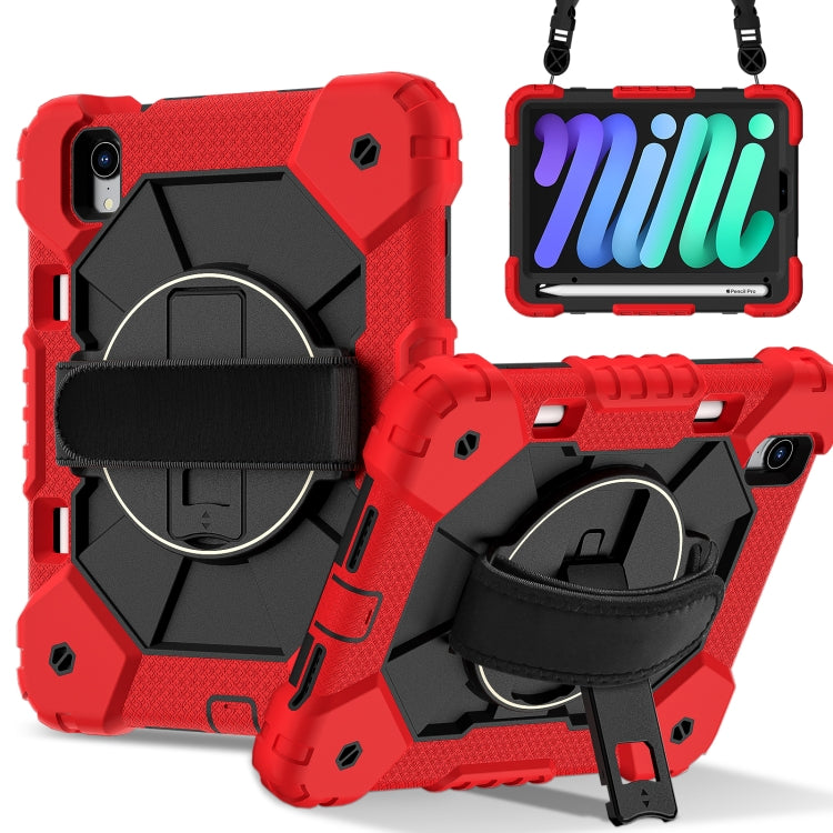 For iPad mini 2024 / mini 6 Contrast Color Robot Silicone Hybrid PC Tablet Case(Red Black) by bashfashion