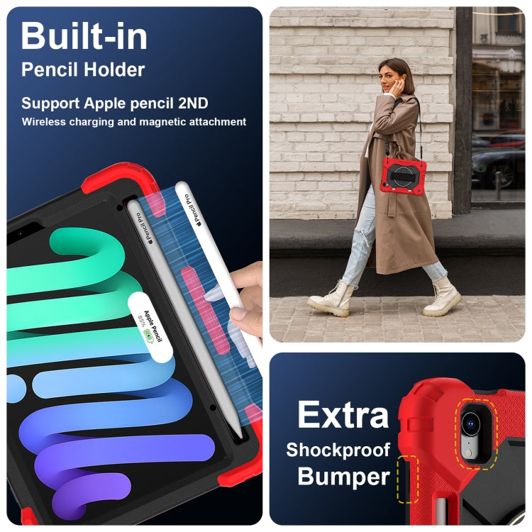 For iPad mini 2024 / mini 6 Contrast Color Robot Silicone Hybrid PC Tablet Case(Red Black) by bashfashion