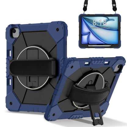 For iPad Air 13 2025 / 2024 Contrast Color Robot Silicone Hybrid PC Tablet Case(Navy Black) by bashfashion