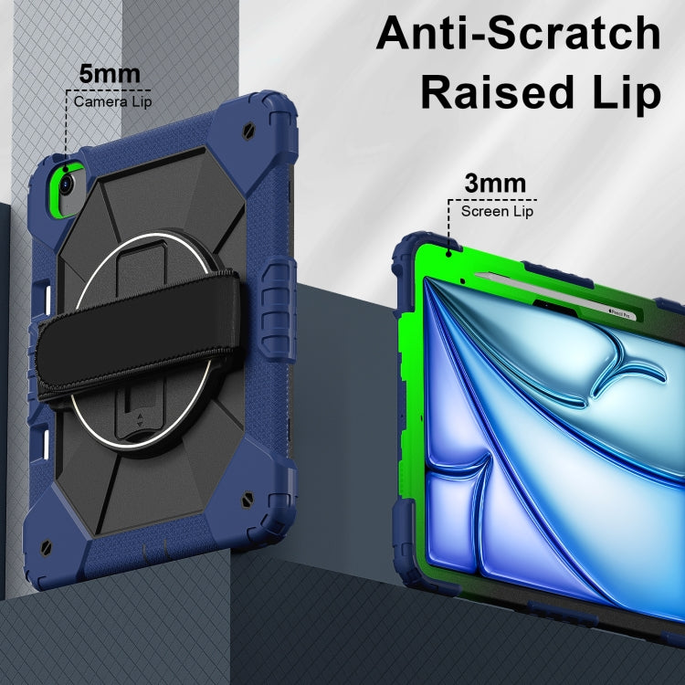 For iPad Air 13 2025 / 2024 Contrast Color Robot Silicone Hybrid PC Tablet Case(Navy Black) by bashfashion
