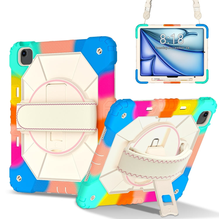 For iPad Air 13 2025 / 2024 Contrast Color Robot Silicone Hybrid PC Tablet Case(Colorful Blue) by bashfashion