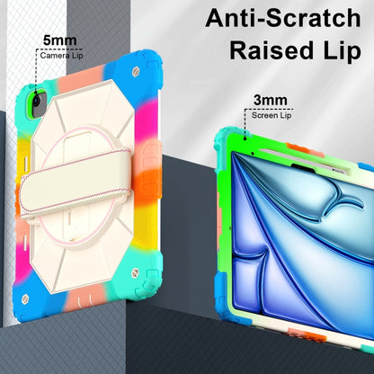 For iPad Air 13 2025 / 2024 Contrast Color Robot Silicone Hybrid PC Tablet Case(Colorful Blue) by bashfashion