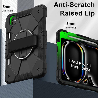 For iPad Pro 11 2025 / 2024 Contrast Color Robot Silicone Hybrid PC Tablet Case(Black) by bashfashion