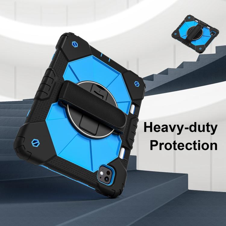 For iPad Pro 11 2025 / 2024 Contrast Color Robot Silicone Hybrid PC Tablet Case(Black Blue) by bashfashion