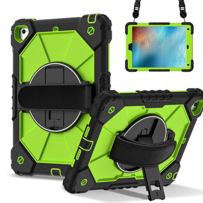 For iPad Pro 9.7 / 9.7 2018 / 2017 Contrast Color Robot Silicone Hybrid PC Tablet Case(Black Yellow Green) by bashfashion