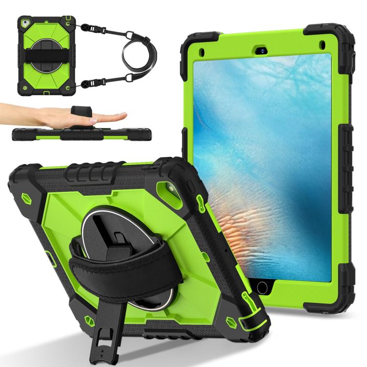 For iPad Pro 9.7 / 9.7 2018 / 2017 Contrast Color Robot Silicone Hybrid PC Tablet Case(Black Yellow Green) by bashfashion