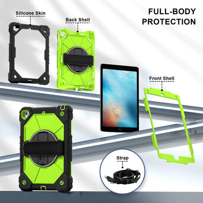 For iPad Pro 9.7 / 9.7 2018 / 2017 Contrast Color Robot Silicone Hybrid PC Tablet Case(Black Yellow Green) by bashfashion