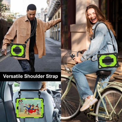 For iPad Pro 9.7 / 9.7 2018 / 2017 Contrast Color Robot Silicone Hybrid PC Tablet Case(Black Yellow Green) by bashfashion