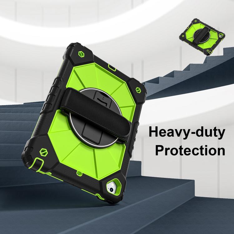 For iPad Pro 9.7 / 9.7 2018 / 2017 Contrast Color Robot Silicone Hybrid PC Tablet Case(Black Yellow Green) by bashfashion
