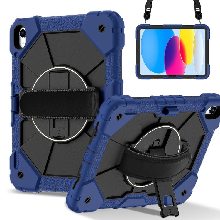 For iPad 2025 / 2022 Contrast Color Robot Silicone Hybrid PC Tablet Case(Navy Black) by bashfashion