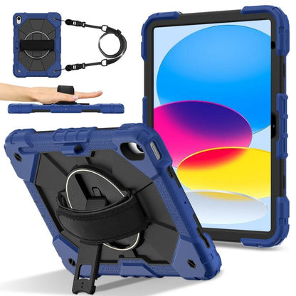 For iPad 2025 / 2022 Contrast Color Robot Silicone Hybrid PC Tablet Case(Navy Black) by bashfashion