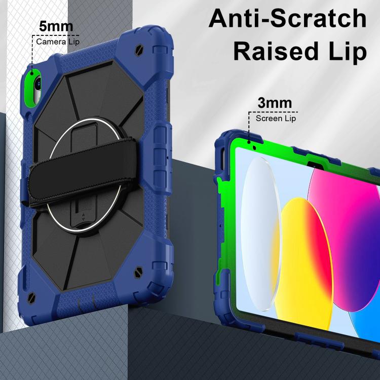 For iPad 2025 / 2022 Contrast Color Robot Silicone Hybrid PC Tablet Case(Navy Black) by bashfashion