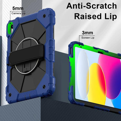 For iPad 2025 / 2022 Contrast Color Robot Silicone Hybrid PC Tablet Case(Navy Black) by bashfashion