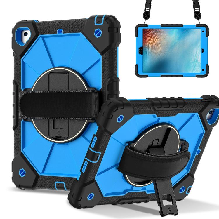 For iPad 10.2 2021 / 2020 / 2019 Contrast Color Robot Silicone Hybrid PC Tablet Case(Black Blue) by bashfashion