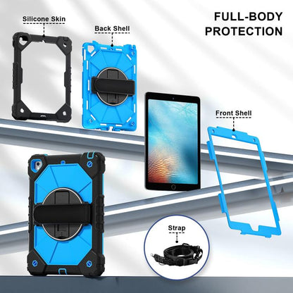For iPad 10.2 2021 / 2020 / 2019 Contrast Color Robot Silicone Hybrid PC Tablet Case(Black Blue) by bashfashion