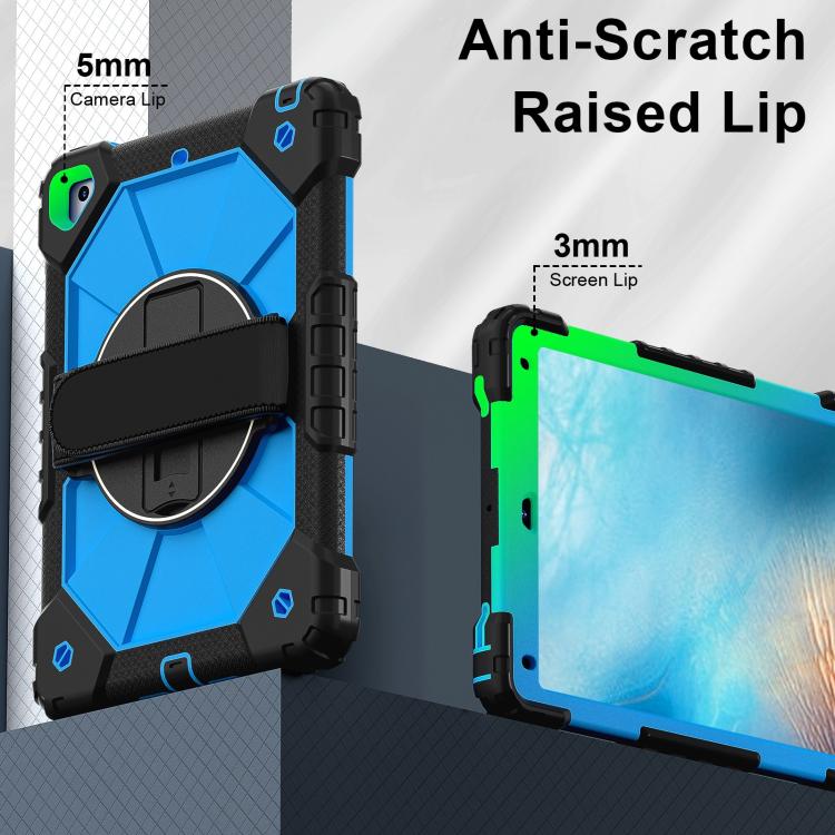 For iPad 10.2 2021 / 2020 / 2019 Contrast Color Robot Silicone Hybrid PC Tablet Case(Black Blue) by bashfashion