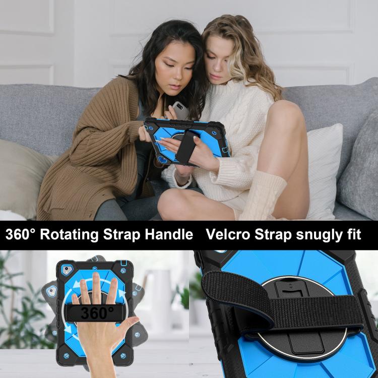 For iPad 10.2 2021 / 2020 / 2019 Contrast Color Robot Silicone Hybrid PC Tablet Case(Black Blue) by bashfashion
