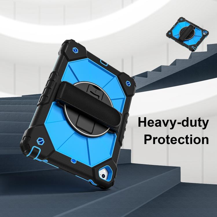 For iPad 10.2 2021 / 2020 / 2019 Contrast Color Robot Silicone Hybrid PC Tablet Case(Black Blue) by bashfashion